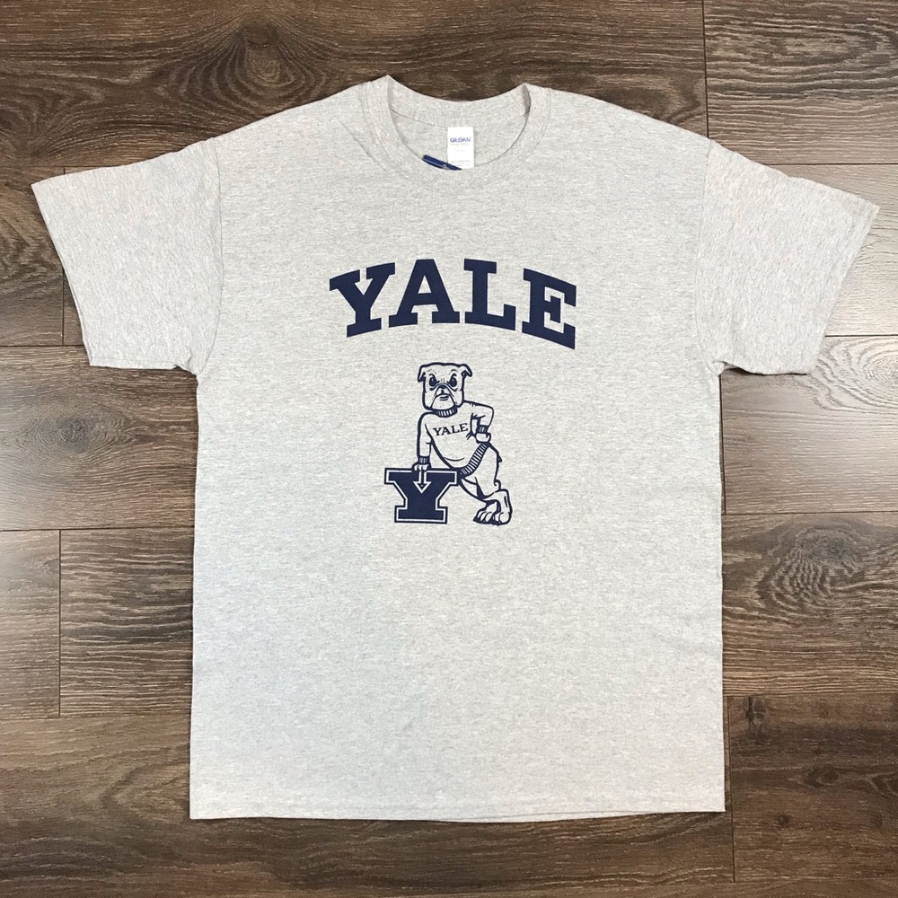 Gildan Yale Bulldog Men’s College Campus University Gray T-Shirt Size Large NEW